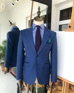A Navy Blue Irish “Board Room” Peak Lapel Suit