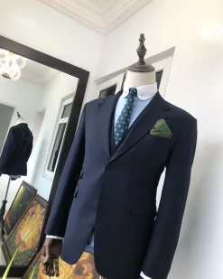 A Navy Blue notch lapel Suit