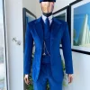 A Navy Blue “peaky blinders” monochrome velvet, hand knitted notch lapel suit