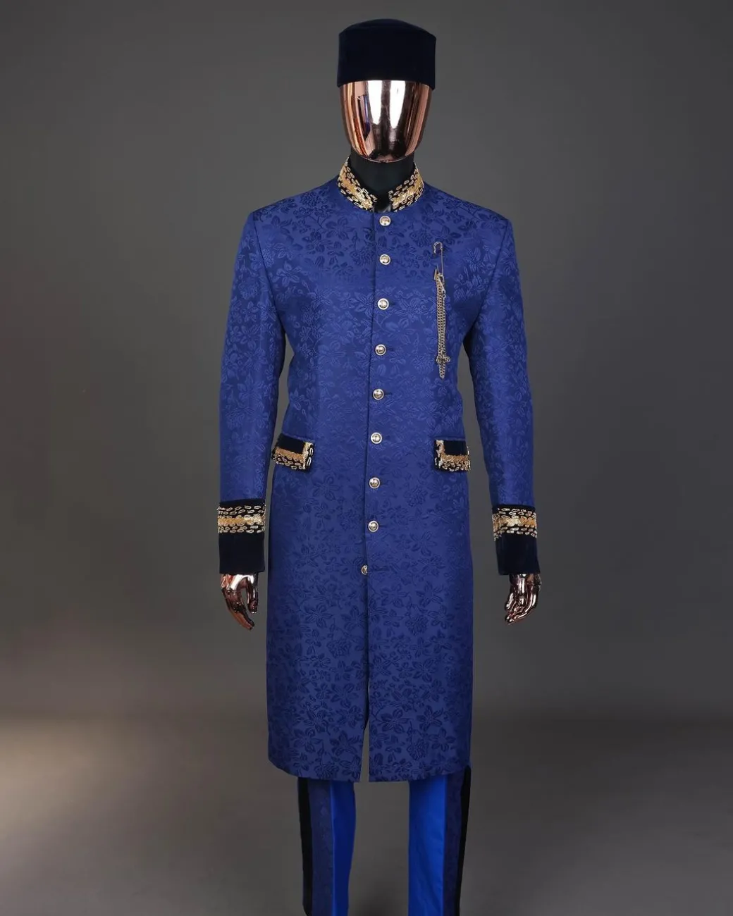 A Navy blue “Prince of Persia” ceremonial trench suit