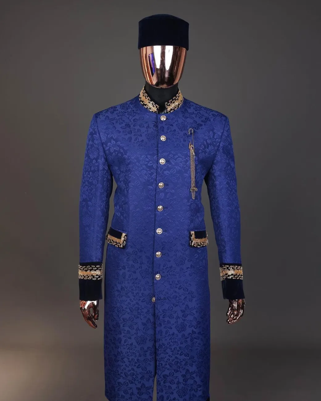 A Navy blue “Prince of Persia” ceremonial trench suit