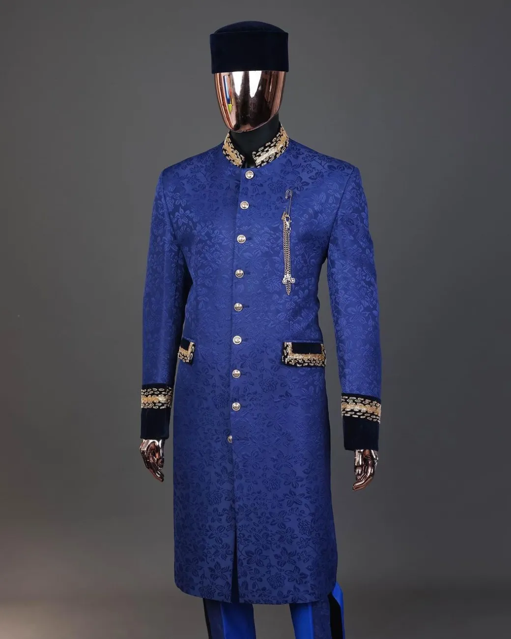 A Navy blue “Prince of Persia” ceremonial trench suit