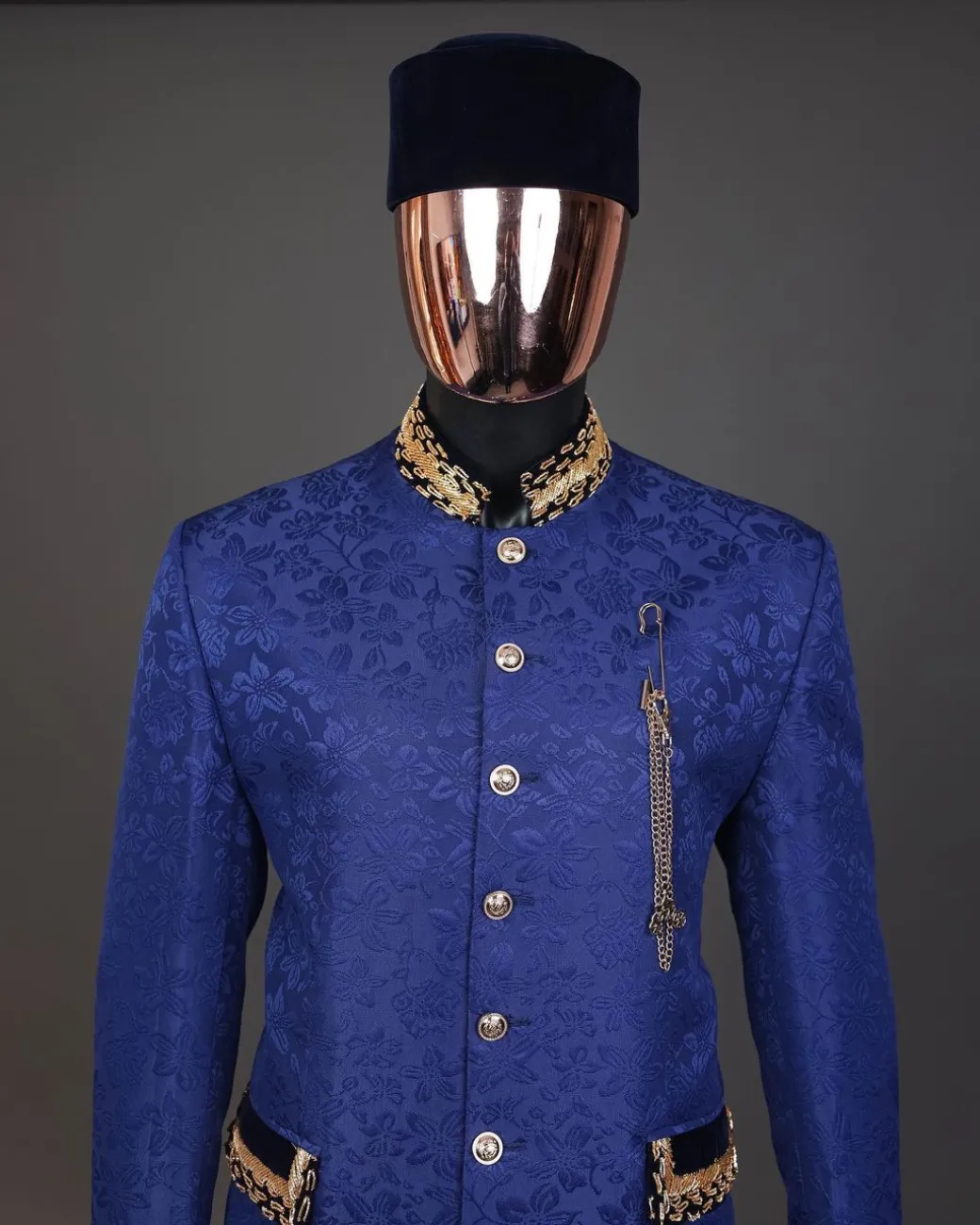 A Navy blue “Prince of Persia” ceremonial trench suit