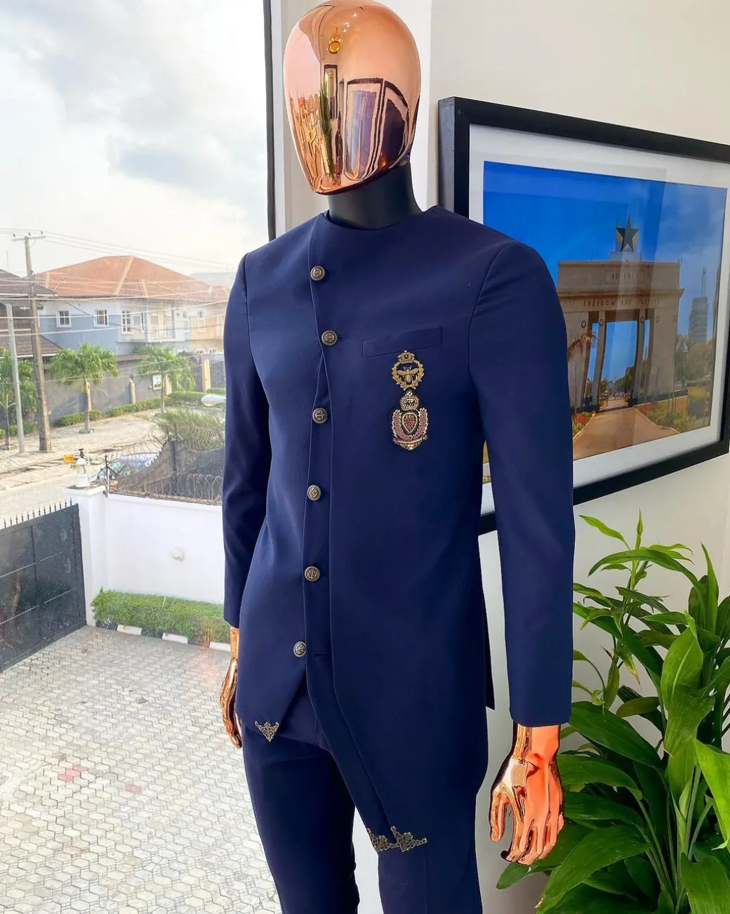 A Navy Blue Reloaded Triple Layer and Adjacent Cut “French” Safari Suit