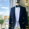A Navy Blue Royal “Marine” Ceremonial peak lapel Suit