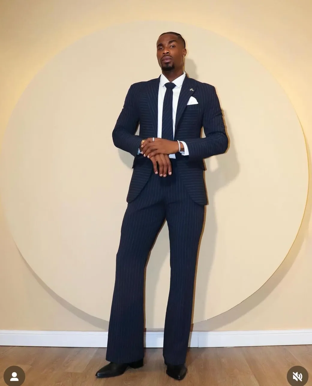 A Navy Blue, Seersucker, Reversed Pin Stripe Peak Lapel Suit