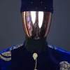 A Navy Blue Velvet Round Cap