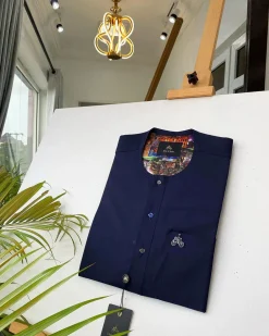 A Navy Blue With mixed Swarovski buttons detailing African Kaftan