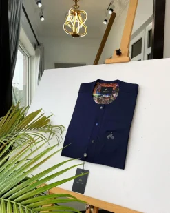 A Navy Blue With mixed Swarovski buttons detailing African Kaftan and sokoto