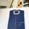 A Navy blue with Skye blue contrast detailing design African Kaftan and Sokoto