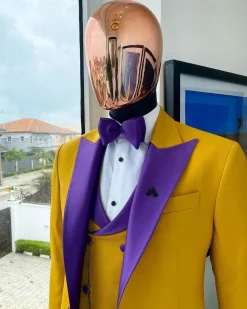 A Peak Lapel Pantone Gold Tuxedo Suit