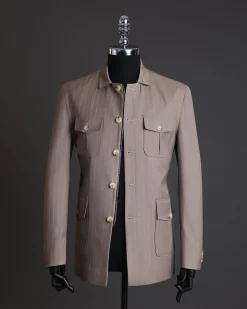 A Pencil Stripe, “Combat” Brown Jacket.