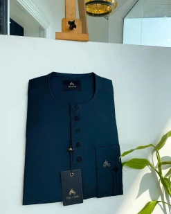 A phthalo green, circle front flap with connecting lane embroidery detailing african traditional senator kaftan native.