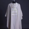 A Porcelain, Cloud and pattern embroidery detailing agbada