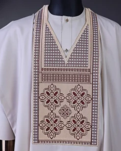 A Porcelain, dotted and woven Cloud and pattern embroidery detailing agbada