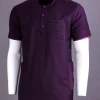 A Raisin purple, front flap with matching Swarovski crystal button, SS30 Swarovski stones, 3/4 sleeve African senator kaftan native.