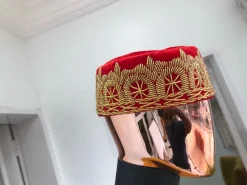 A Red and gold embroidery African traditional hat