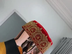A Red and gold embroidery African traditional hat