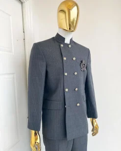 A Reloaded Grey Pin Stripe “French” double breasted safari suit