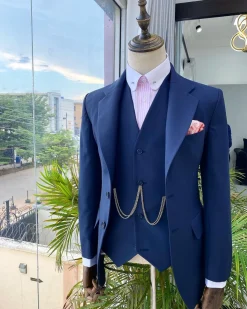 A Reloaded Irish “Board Room” Navy Blue 3-piece Notch Lapel Corporate Suit.
