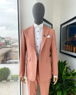 A Reloaded Mauve peak lapel business suit
