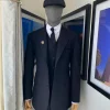 A reloaded Peaky Blinder @scabal (753396) – Eton Super 130’s fabric charcoal black peak lapel suit
