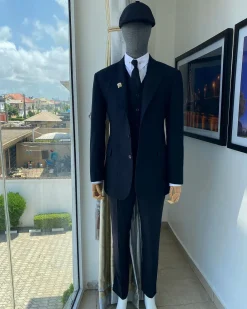 A reloaded Peaky Blinder @scabal (753396) – Eton Super 130’s fabric charcoal black peak lapel suit