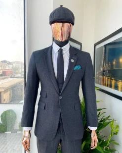 A reloaded “peaky blinders” Iron Grey Jorgecarli Super 140’s- “Board Room” notch lapel suit