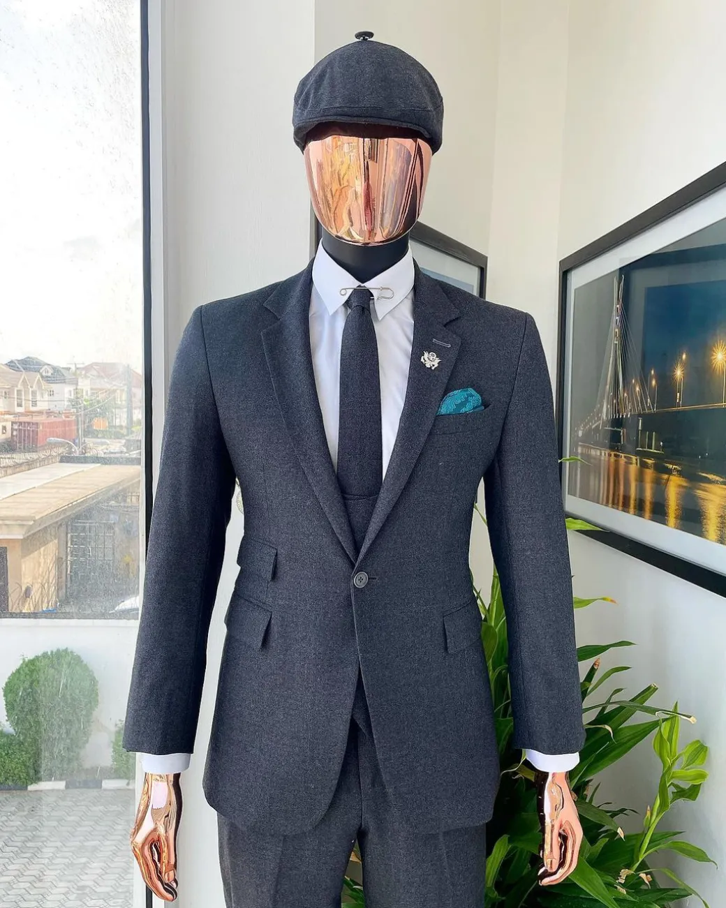 A reloaded “peaky blinders” Iron Grey Jorgecarli Super 140’s- “Board Room” notch lapel suit