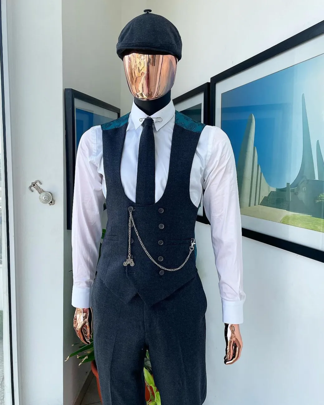 A reloaded “peaky blinders” Iron Grey Jorgecarli Super 140’s- “Board Room” notch lapel suit