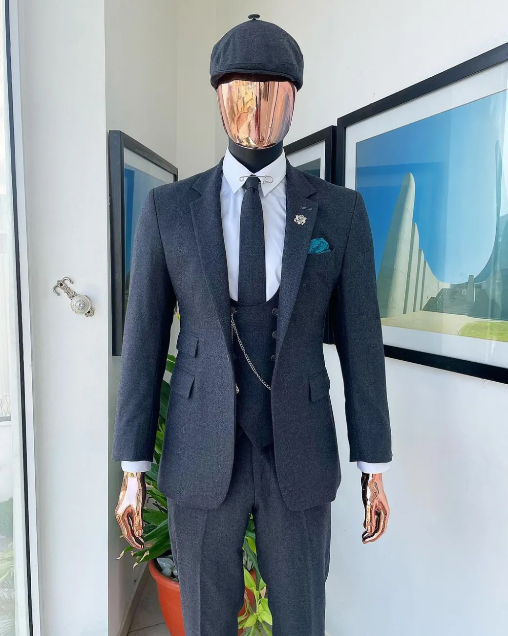 A reloaded “peaky blinders” Iron Grey Jorgecarli Super 140’s- “Board Room” notch lapel suit