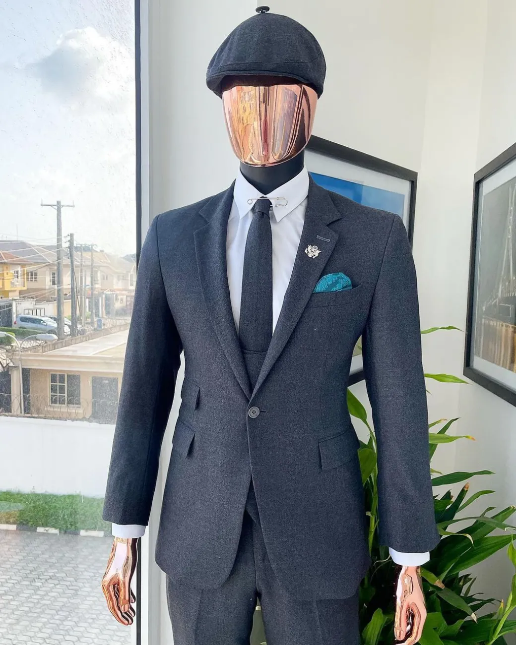 A reloaded “peaky blinders” Iron Grey Jorgecarli Super 140’s- “Board Room” notch lapel suit