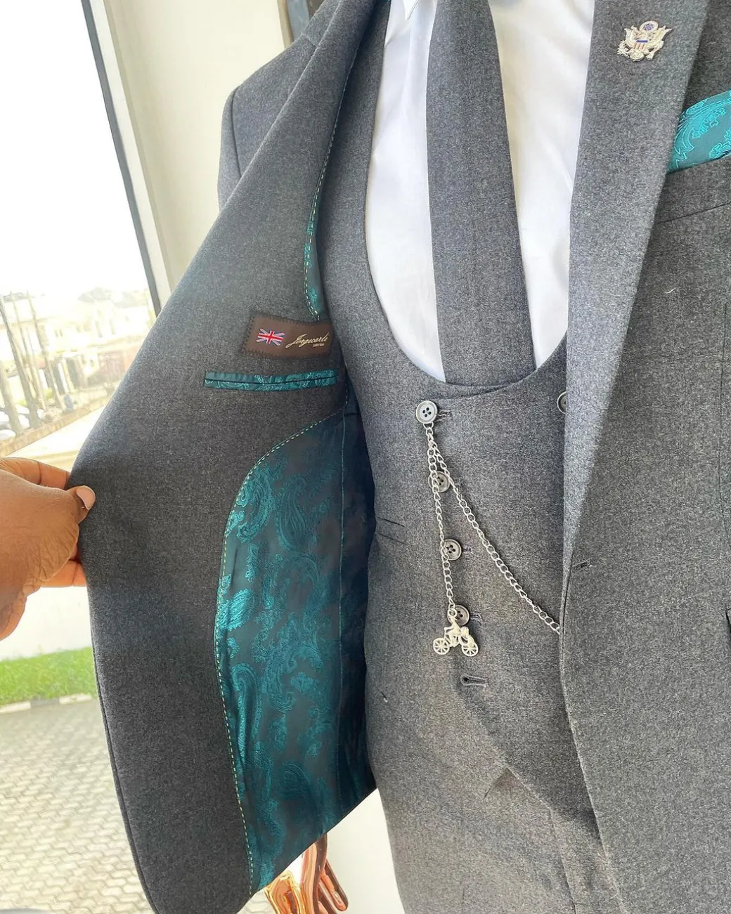 A reloaded “peaky blinders” Iron Grey Jorgecarli Super 140’s- “Board Room” notch lapel suit