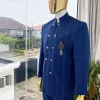A Reloaded prince of wales windowpane check “French” double breasted safari suit