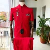 A Reloaded “Tomato Red” French Safari Short Sleeve Suit