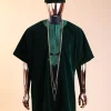 A Sacramento green daftan, sokoto & Fila Yoruba African native.