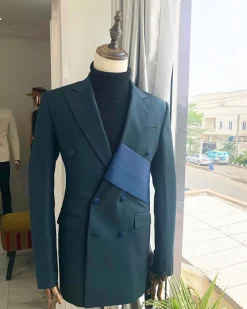 A Sacramento Green “Oranmiyan“ Double Breasted Peak Lapel Suit