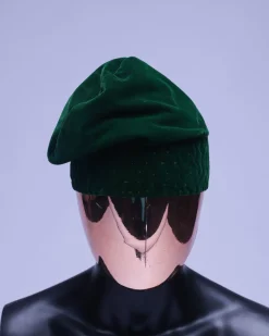 A sacramento green velvet Yoruba traditional hat/Fila.