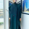 A Sacramento Green With Connected Embroidery Agbada