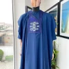 A Sapphire Blue, Broken Patterns Embroidery Detailing Agbada