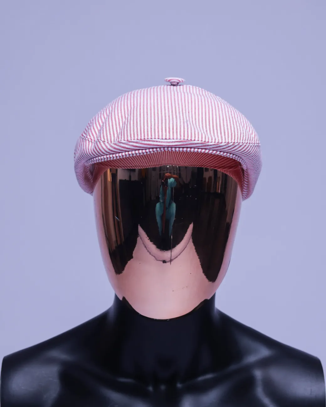 A Seersucker (Rail Road Stripe) Kangol Cap.