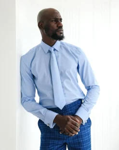 A Skye Blue Checkered Shirt