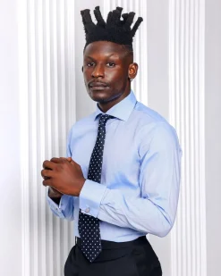 A Skye Blue, Cut-Away Collar Business Shirt