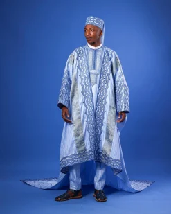 A Skye Blue, “Mansa” Spiral And Basket, Front Cut With Tail Embroidery Details Tagbada