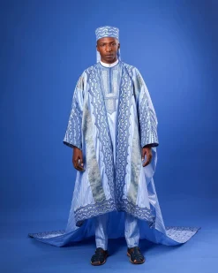 A Skye Blue, “Mansa” Spiral And Basket, Front Cut With Tail Embroidery Details Tagbada
