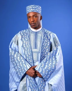 A Skye Blue, “Mansa” Spiral And Basket, Front Cut With Tail Embroidery Details Tagbada