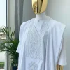 A Snow White dotted round and straight line embroidery agbada