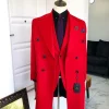 A Tomato Red “Battle Of Dahomey” Notch Lapel Trench Suit