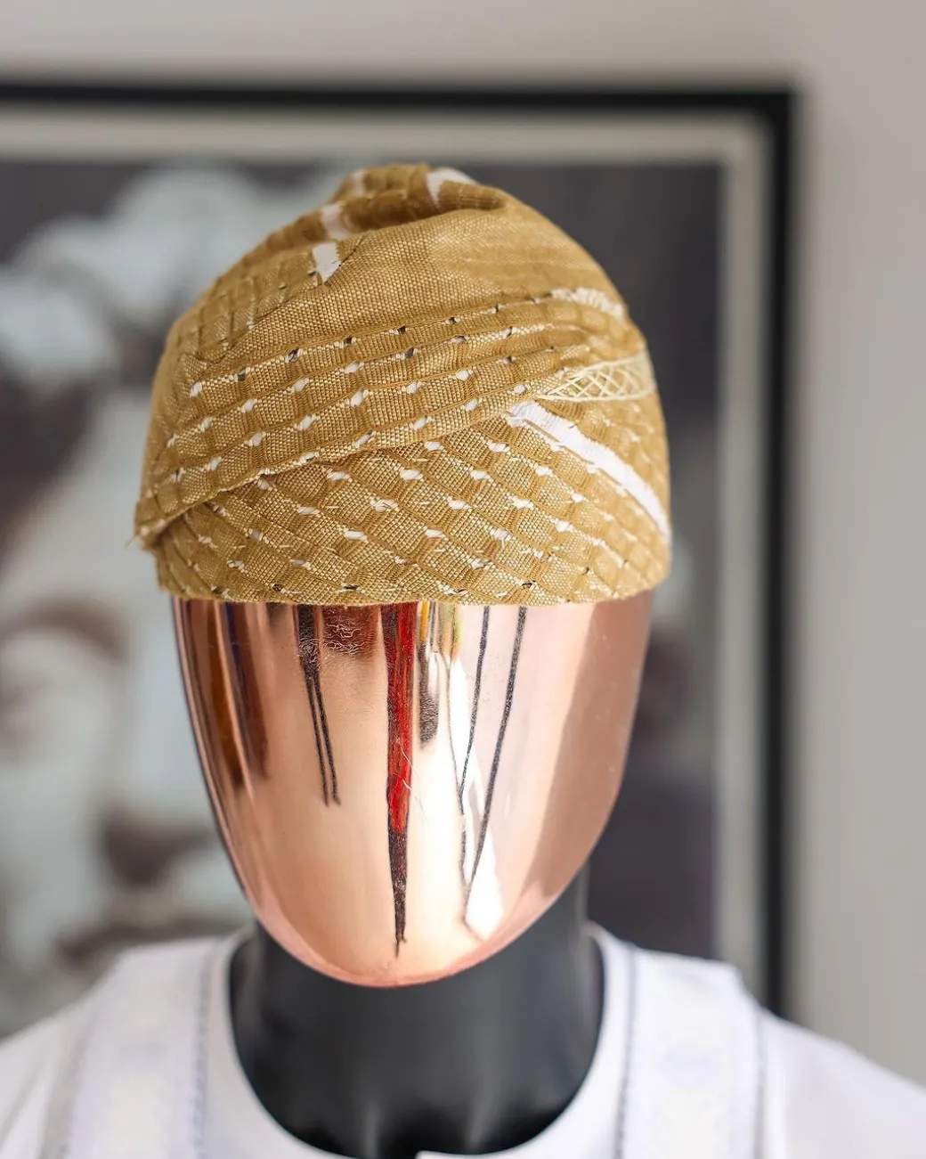 A Tortilla Brown Yoruba Traditional African Hat Or Fila