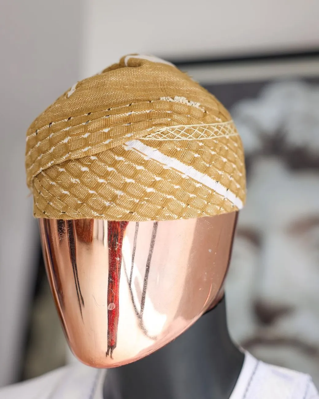 A Tortilla Brown Yoruba Traditional African Hat Or Fila